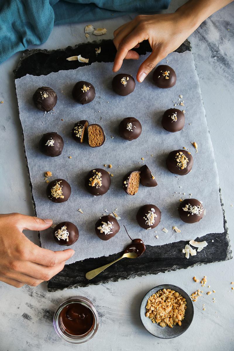 Process image of Chocolate Coconut Nut Butter Balls